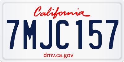 CA license plate 7MJC157