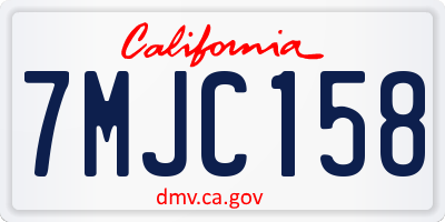 CA license plate 7MJC158