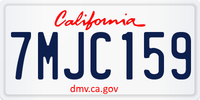 CA license plate 7MJC159