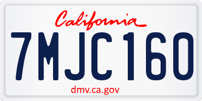 CA license plate 7MJC160