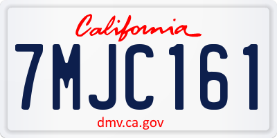 CA license plate 7MJC161