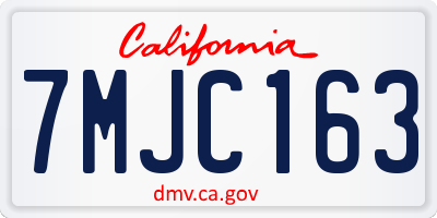 CA license plate 7MJC163