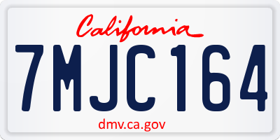 CA license plate 7MJC164