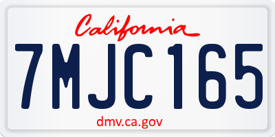 CA license plate 7MJC165