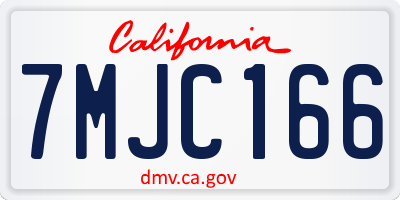 CA license plate 7MJC166