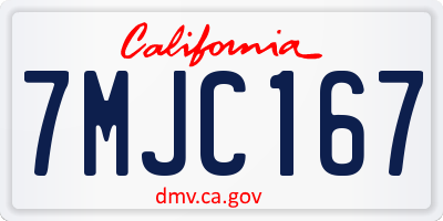 CA license plate 7MJC167
