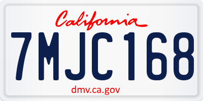 CA license plate 7MJC168