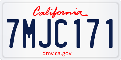 CA license plate 7MJC171