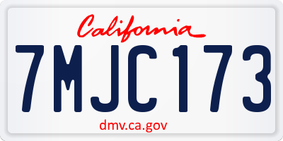 CA license plate 7MJC173