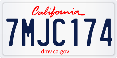 CA license plate 7MJC174