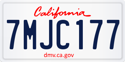CA license plate 7MJC177