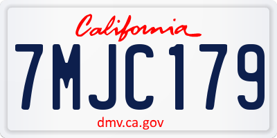 CA license plate 7MJC179