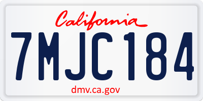 CA license plate 7MJC184