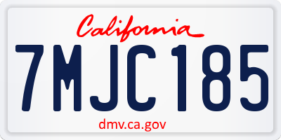 CA license plate 7MJC185