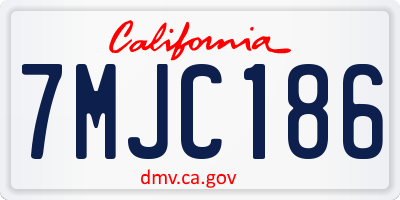 CA license plate 7MJC186