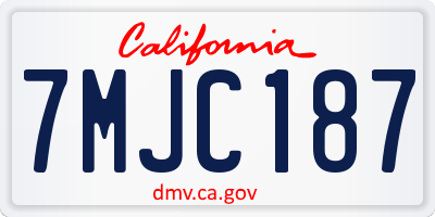 CA license plate 7MJC187
