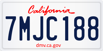 CA license plate 7MJC188