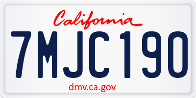 CA license plate 7MJC190
