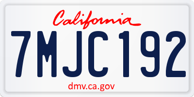 CA license plate 7MJC192