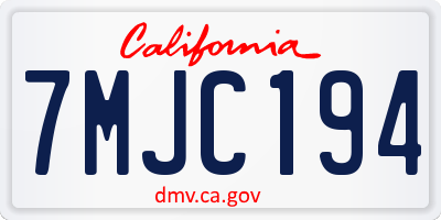 CA license plate 7MJC194