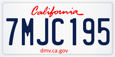 CA license plate 7MJC195