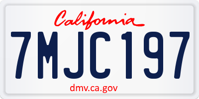 CA license plate 7MJC197