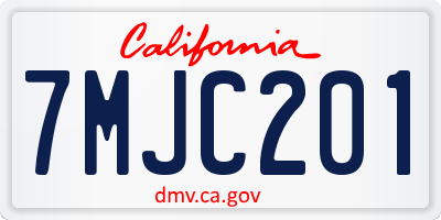 CA license plate 7MJC201