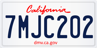 CA license plate 7MJC202