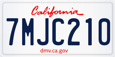 CA license plate 7MJC210