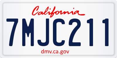 CA license plate 7MJC211