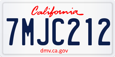CA license plate 7MJC212