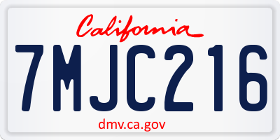 CA license plate 7MJC216