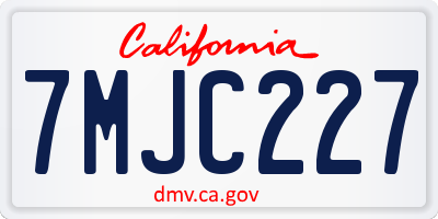 CA license plate 7MJC227