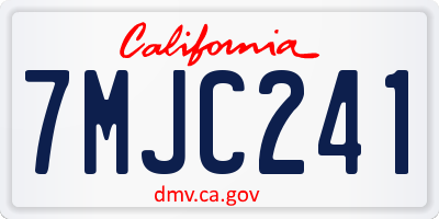 CA license plate 7MJC241