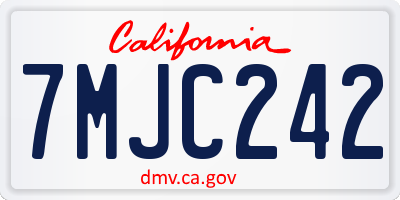 CA license plate 7MJC242