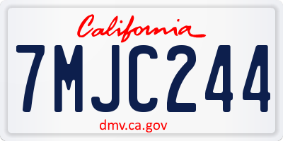 CA license plate 7MJC244