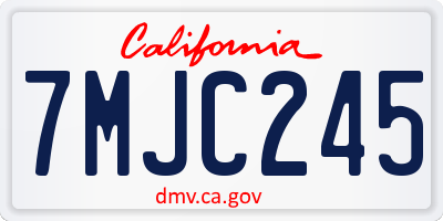CA license plate 7MJC245