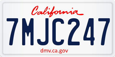 CA license plate 7MJC247