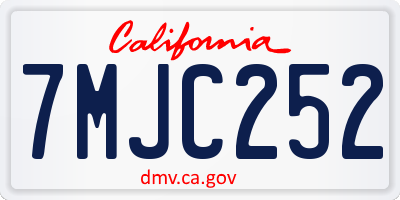 CA license plate 7MJC252