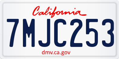 CA license plate 7MJC253