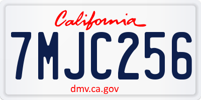 CA license plate 7MJC256
