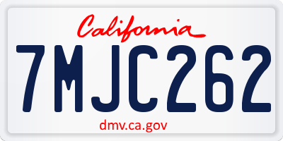 CA license plate 7MJC262