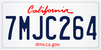 CA license plate 7MJC264