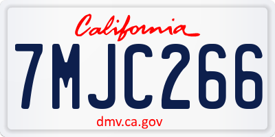 CA license plate 7MJC266