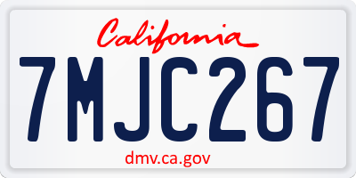 CA license plate 7MJC267