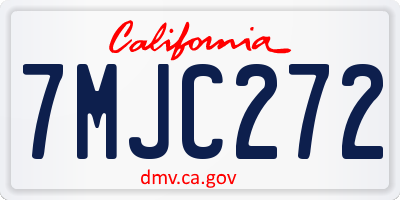 CA license plate 7MJC272