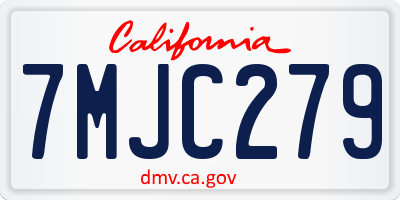 CA license plate 7MJC279