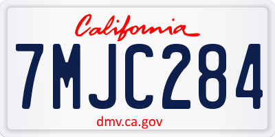 CA license plate 7MJC284