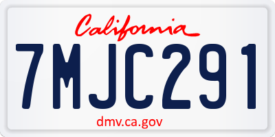 CA license plate 7MJC291