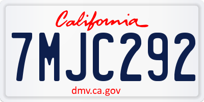 CA license plate 7MJC292